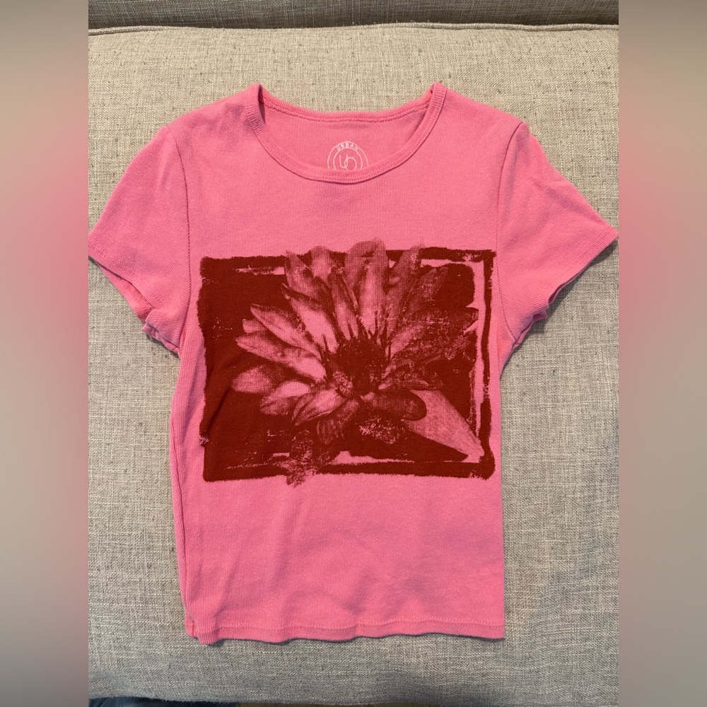 Urban Outfitters Women Pink Floral Crop Top